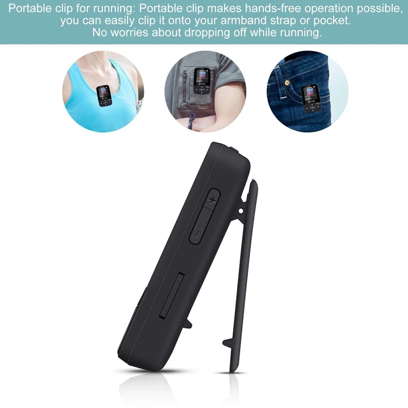Спортивный мини MP3 плеер Ruizu с Bluetooth музыкальный аудио 3 Мп радио цифровой Hi Fi экран