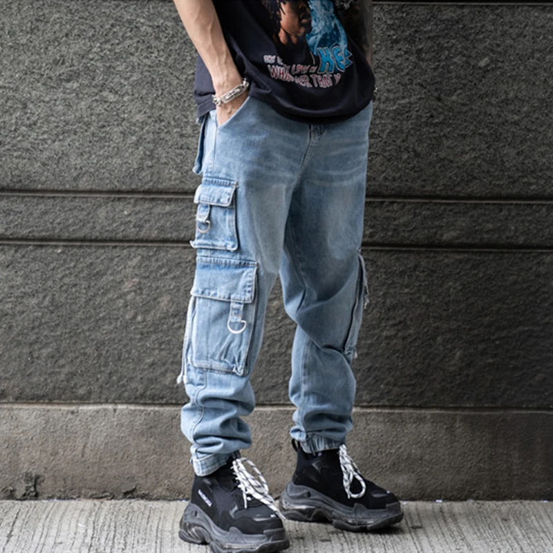 

Dark Icon Side Pockets Cargo Jeans Men 2019 New Fashion Street Men's Pants Man Trousers