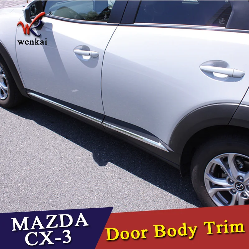 Хромированная литая дверь полоски для корпуса для Mazda CX-3 аксессуары накладки для отделки автомобиля Стайлинг