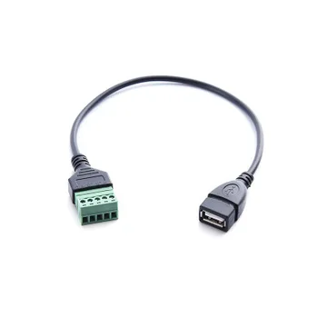 

USB female screw terminal wiring usb2.0 female seat solderless plug data signal transmission charging adapter cable