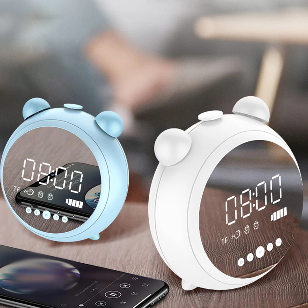 Купить Светодиодный Время Дисплей Night Light Alarm Bluetooth Динамик Портативный беспроводной микрофон автомобиль музыка Коробка басового звука