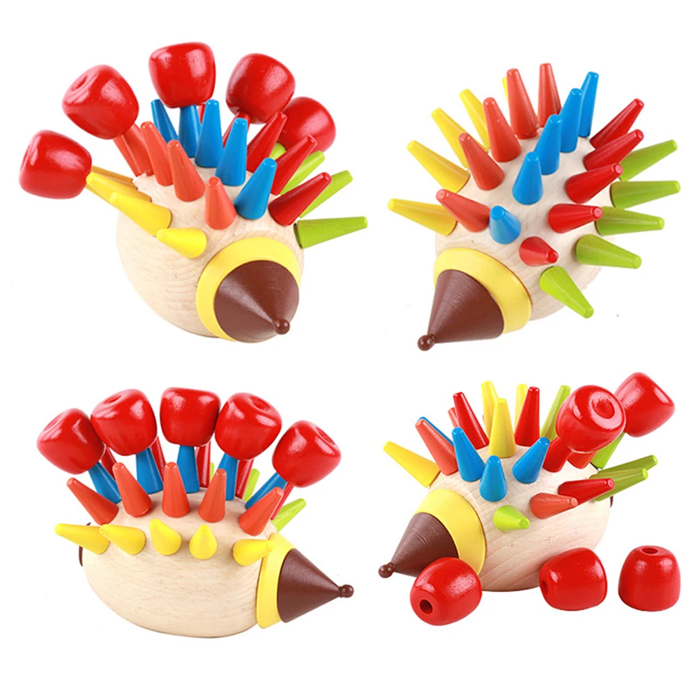 

Hedgehog Assemble Early Learning Funny Colorful Gift Building Block Educational Toy Baby DIY Wood Magnetic Eco-friendly Knocked