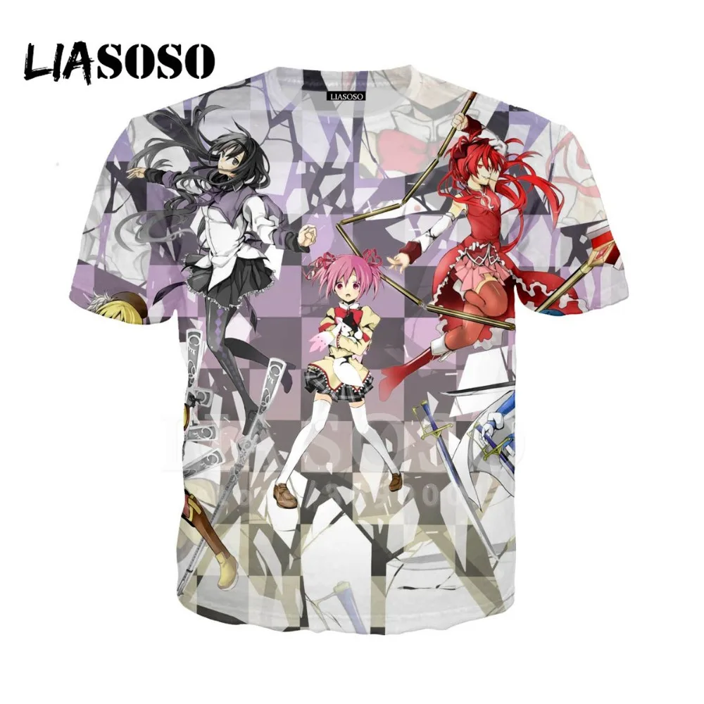 LIASOSO 3D принт японского аниме Puella Magi Madoka Magica Akemi Homura Kaname Женская Мужская футболка