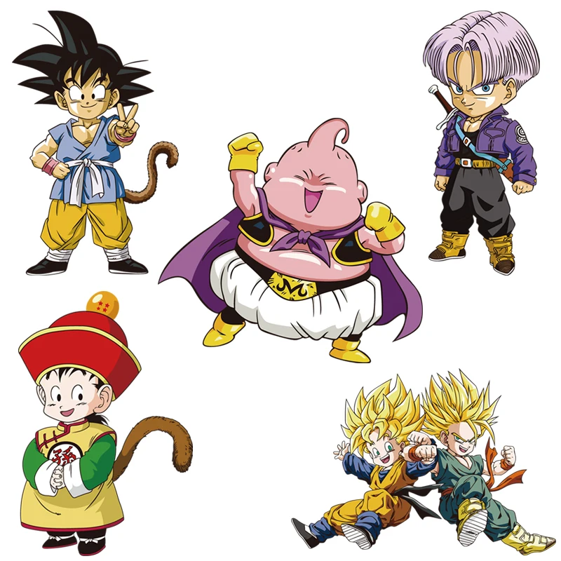 

thermo stickers on clothes Dragon Ball Anime patches iron on transfers for clothing application of one transfer fusible applique