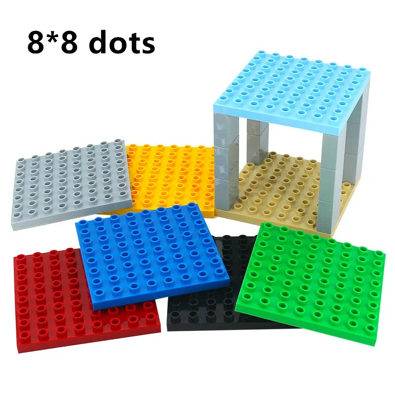 

DIY Large Particles Building Blocks Base Plate 8*8 dots Building Block Accessories Compatible With DuploINGlys