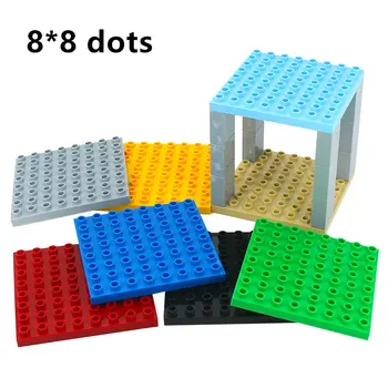 

DIY Large Particles Building Blocks Base Plate 8*8 dots Building Block Accessories Compatible With DuploINGlys