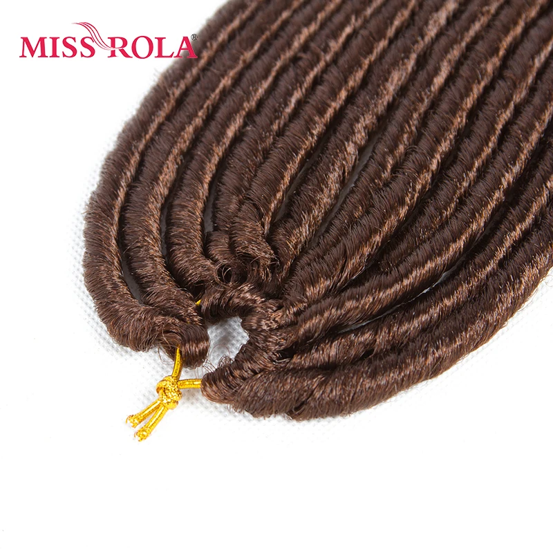 Miss Rola Faux locs Curly вязанные крючком косички волосы 30# Kanekalon низкотемпературное волокно 18 дюймов синтетические плетеные волосы для наращивания 5 шт
