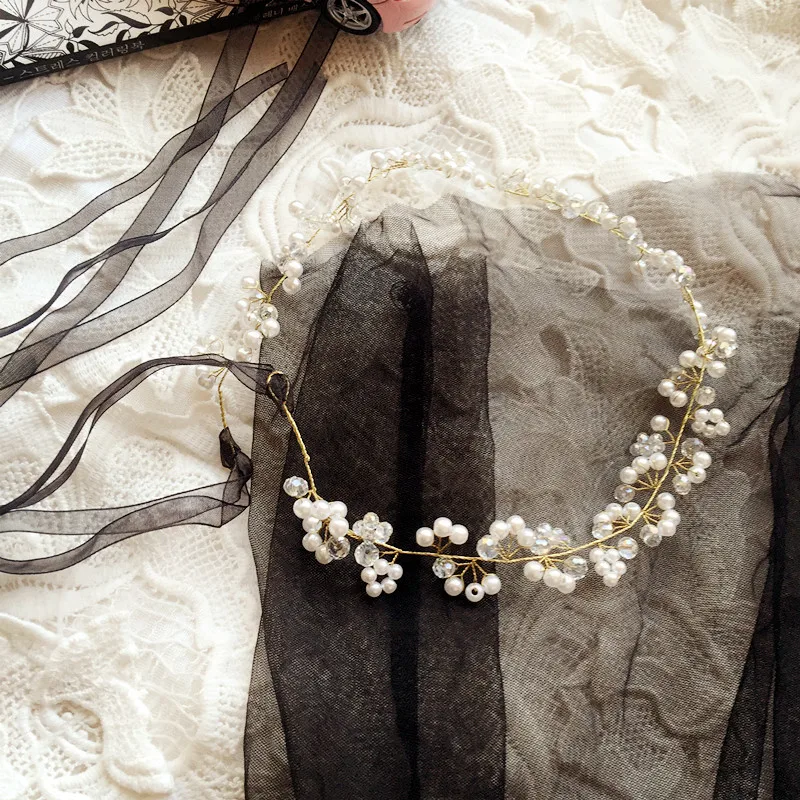 

Korea High Quality Handmade Cotton Flower Crown Wedding Hair Accessories For Girls Headband Hair Band