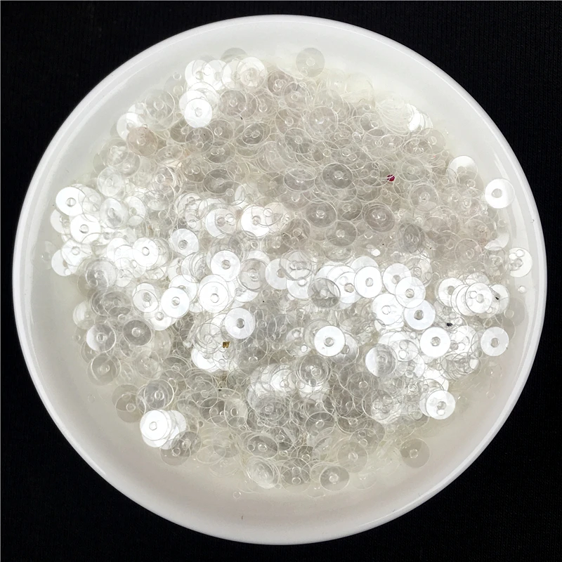 

2000Pcs White Transparent Sequin 4mm PVC Flat Round Sequins Paillettes Sewing Wedding Craft DIY Handmade Sew Accessories