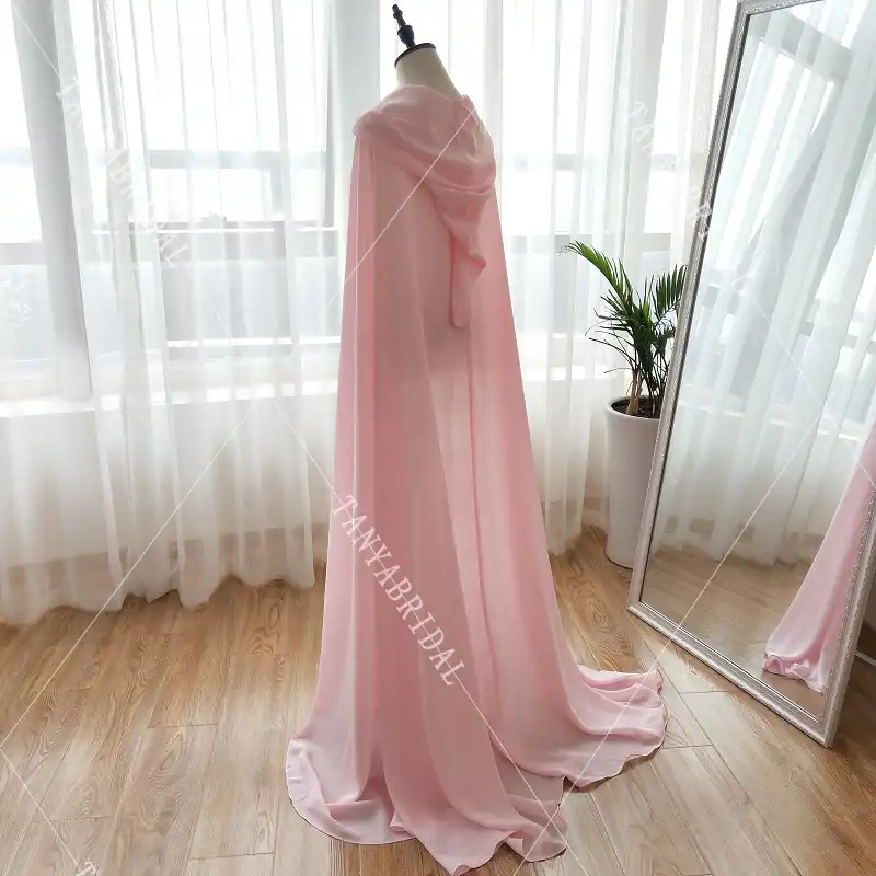 pink chiffon cape