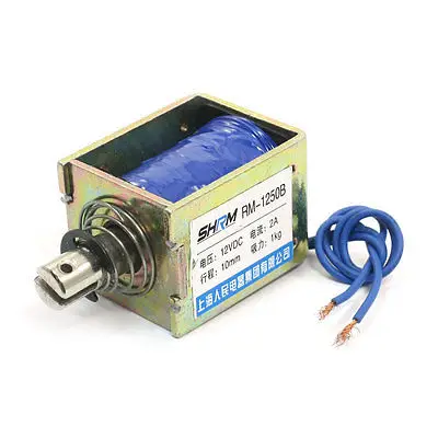 

DC12V 1kg/10mm Pull Push Type Plunger Return 2-Wired Solenoid Electromagnet