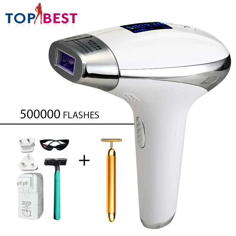 Профессиональный 500000 раз вспышка IPL лазер для удаления волос постоянный электролиз портативная машина с ЖК-дисплеем - Цвет: 1
