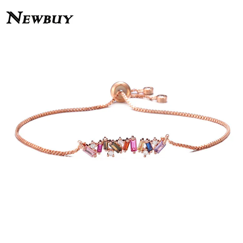 Женские Геометрические браслеты с кристаллами и цвета радуги NEWBUY вечерние