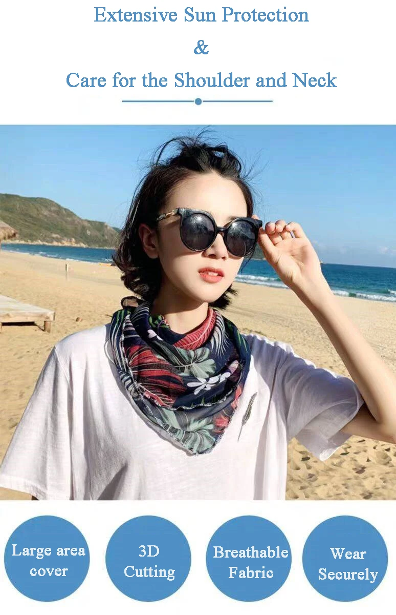 Женская летняя Солнцезащитная маска для велоспорта обновленная висячая Ушная Шея шарф модный женский тонкий сетчатый висящий шарф для