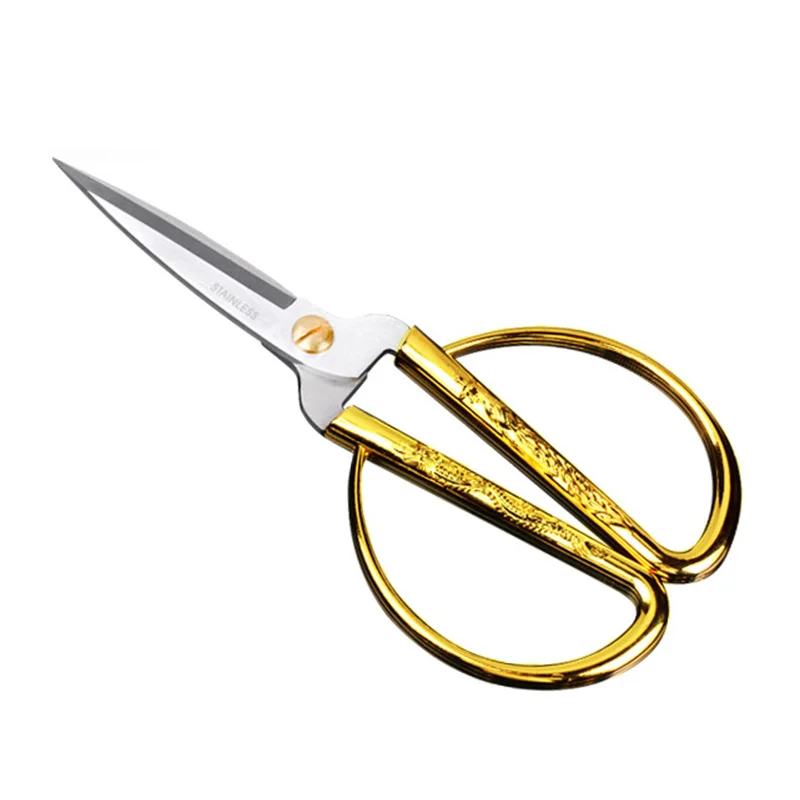 

Scissors Stainless Steel Carved Gold Tone Dragon For Needlework Party Sewing Dressmaker DC112