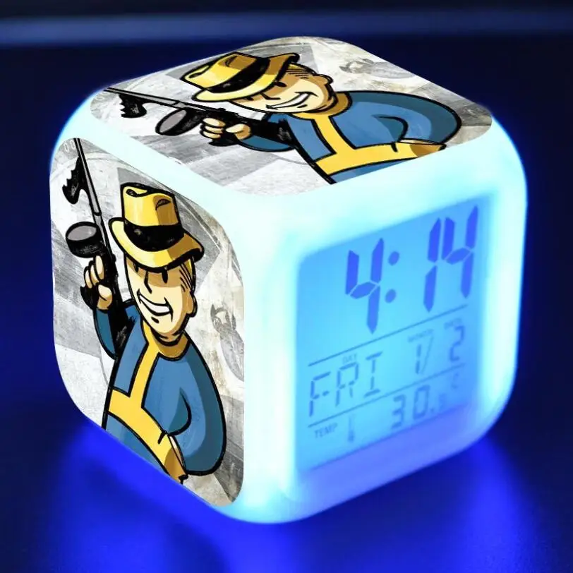 

Fallout 4 Action Figures LED 7 Colors Change Touch Light Alarm Desk Watch Boys Girls Toys #3799