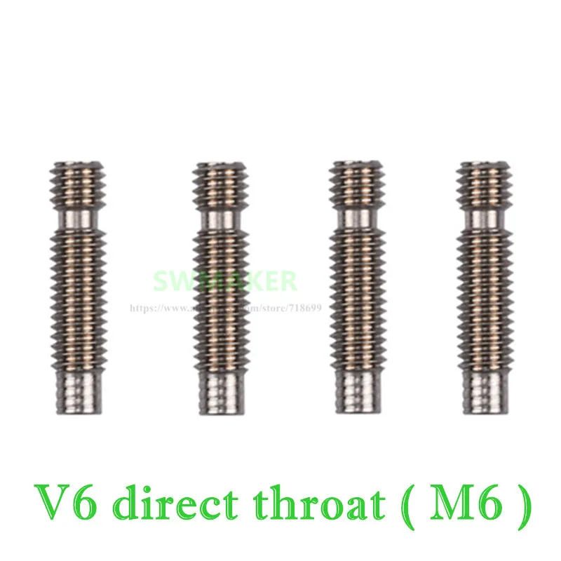 1pcs New V6 stainless steel throat 1.75/3.0mm M6 threaded with/ PTFE tube /4.1 hole for direct extruder 3D printer accessories | Компьютеры