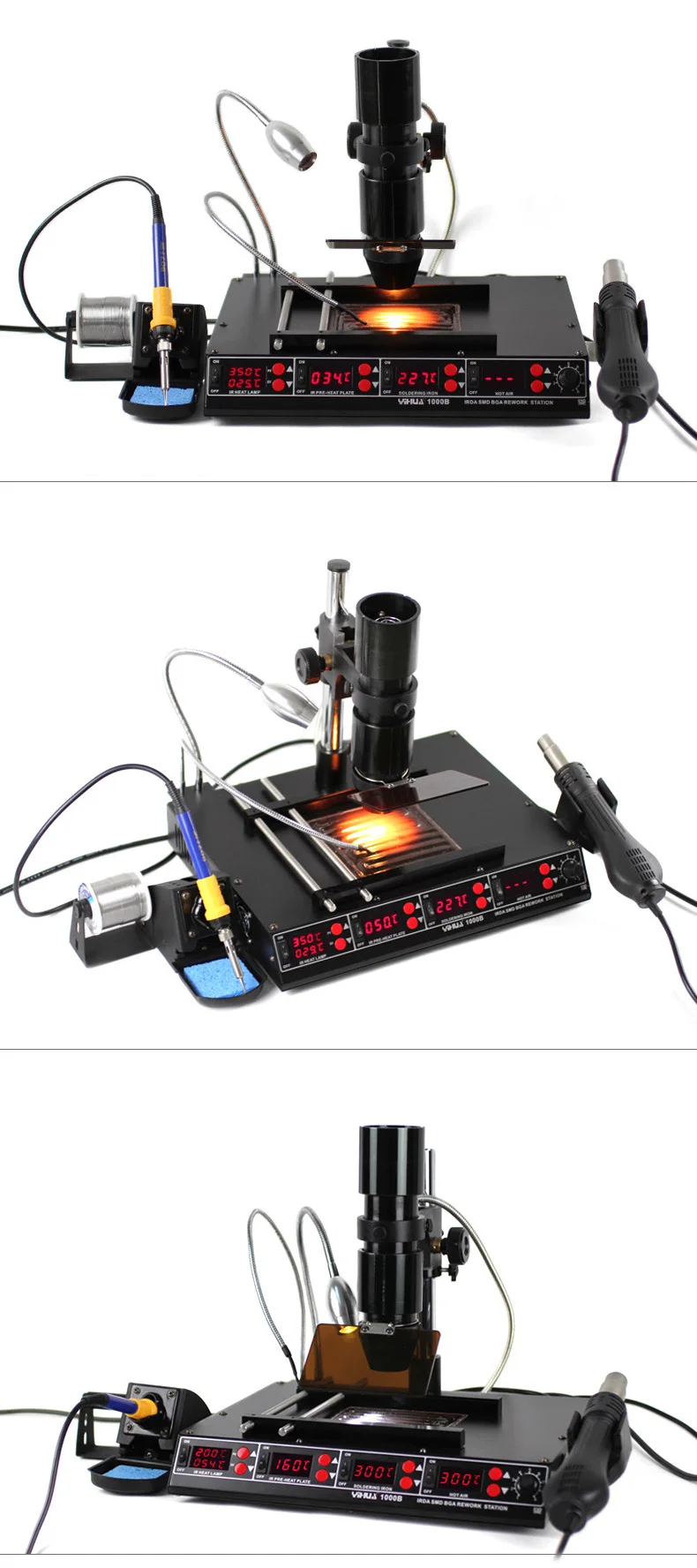 Инфракрасная паяльная станция Bga SMD горячий воздушный пистолет 4 функции в 1 BGA Бессвинцовая паяльная станция BGA Ремонтный комплект машины 1000B