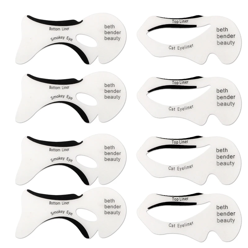

10pcs Pro Eyeliner Stencil Tool Eyeliner Stencils Model for Eyebrows Guide Template Shaping Eye Shadow Frames Card Eye Makeup