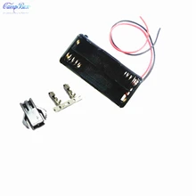 100Pcs 2xAAA Battery Case Holder Socket Wire Junction Boxes With 15cm Wires, SM 2.54 Header and Crimps