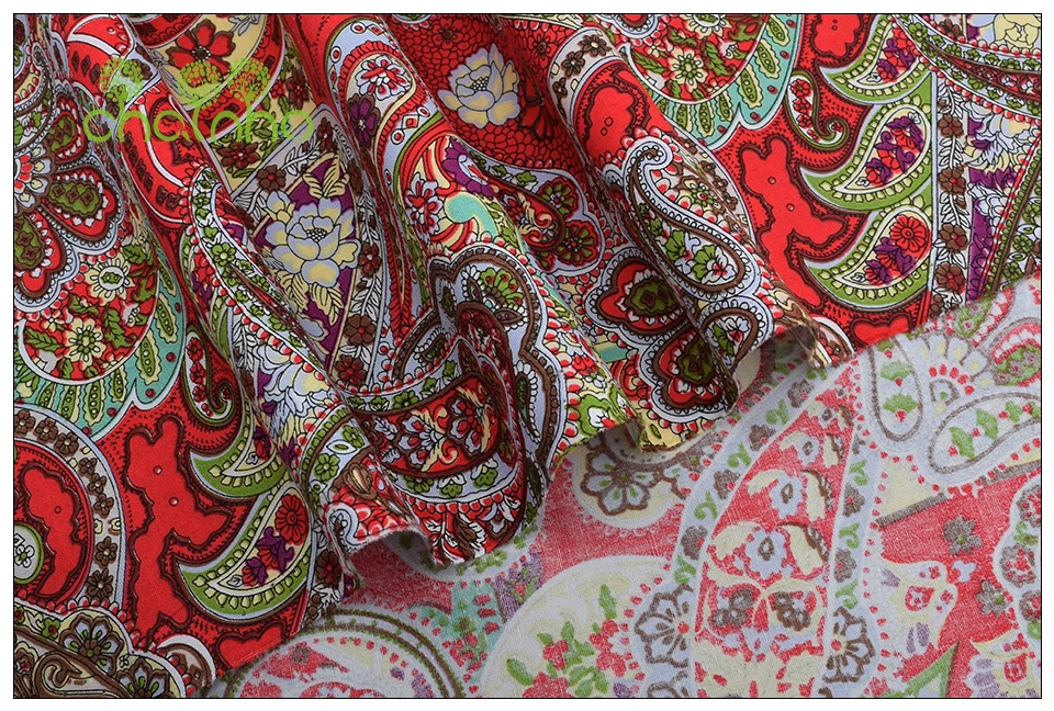 Chainho, цветочный серии печатных гладкая хлопчатобумажная ткань, собственноручных и шитья из поплина с цветочным принтом Материал для ребенка и Детское платье, рубашка, юбка
