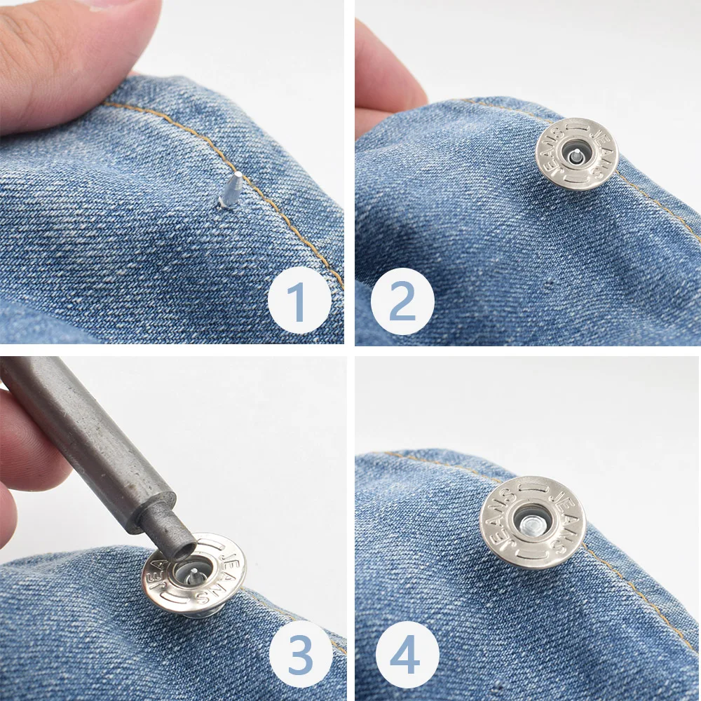 How to replace jeans button with durable tack fasteners 