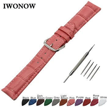 

Croco Genuine Leather Watch Band 22mm for Pebble Time / Steel Stainless Buckle Strap Wrist Belt Bracelet + Spring Bar + Tool