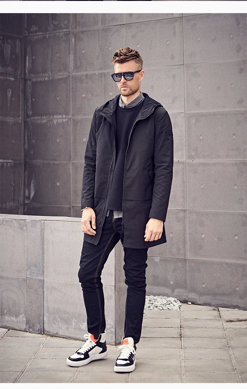 Enjeolon бренд весна бомбер толстовки куртки пальто мужские черные однотонные для мужчин s Длинные куртки-пальто 3XL куртка одежда JK612
