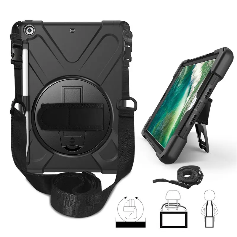 Чехол для iPad 9,7 A1893 A1954 5th 6th generation чехол Funda с держателем карандаша противоударный чехол на запястье плечевой ремень