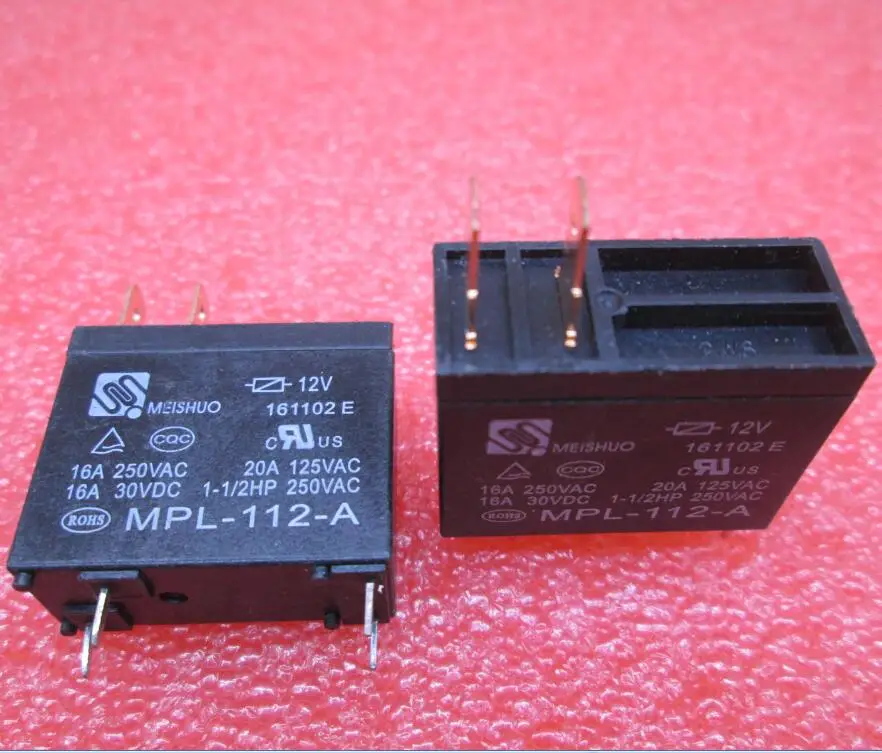 

NEW relay MPL-112-A 12V MPL-112-A-12V OMIF-S-112LM MPL112A MPL112A-12V 12VDC 12V DC12V 16A 250VAC 4PIN 10PCS/LOT