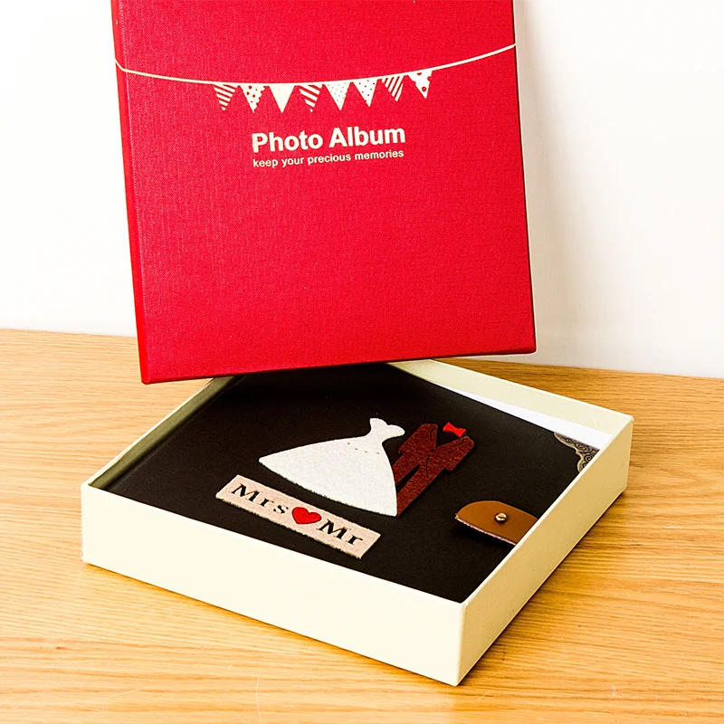 В коробке DIY ручной альбом фотоальбом наклеенный альбом для маленьких влюбленных ручной полый ретро альбом - Цвет: M