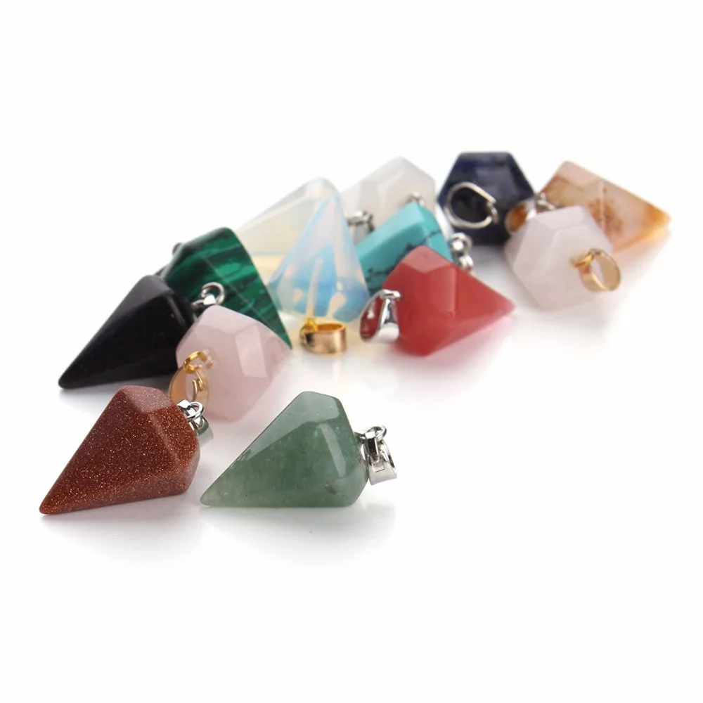 LOULEUR 5 шт./компл. Разноцветные Подвески из природного камня в форме маятника, ожерелье, ювелирные изделия для женщин