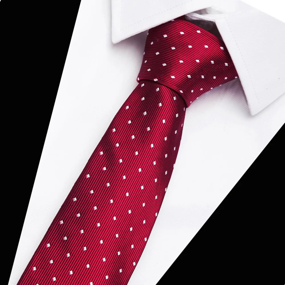 

New Design Brand Mens Ties 100%silk jacquard woven Dot Necktie 7.5cm corbatas Gravata Classic Fashion Business Tie For Men