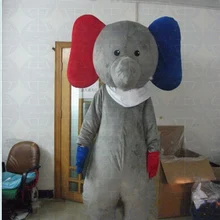 Новые рождественские костюмы для взрослых Размеры красного и синего цветов ухо серый маскарадный костюм слона стиль; серая футболка «Слон» elefanten te SW127