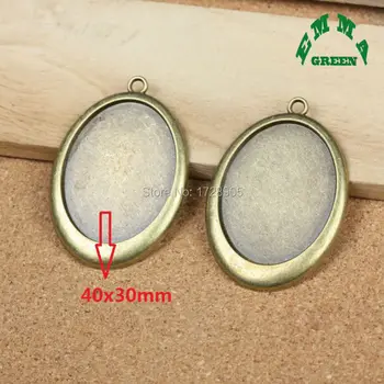 

Mini Order 10 Pieces Glass Cabochons Oval Pendant Setting Fit Oval 30x40mm Cameo Blanks Base Setting For DIY Jewelry