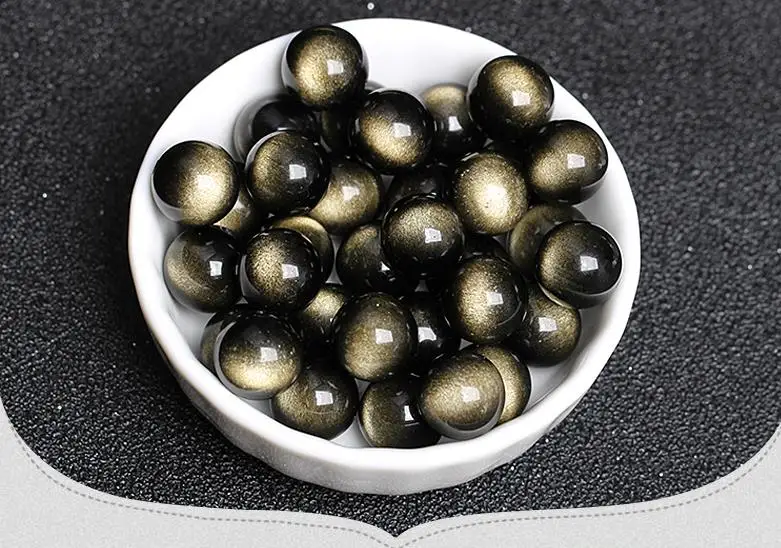 

Hagit- Natural double gold eye obsidian semifinished beads