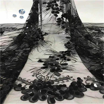 

NEW Nigerian Lace Fabrics For Wedding 2019 Black , African French pink Lace Fabric High Quality 3D Lace, beads Lace With Sequins