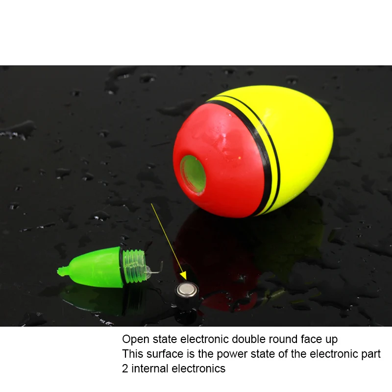 

Newly 2 Pcs Fishing Floats Electronic Light Luminous Rock Fishing Float with Battery SMN88