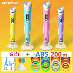 Myriwell 3d Ручка 3d ручки, 1,75 мм ABS/PLA нити, 3d модели, 3d волшебная ручка, новогодний подарок для детей подарок на день рождения Новогодний подарок