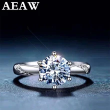 Блестящий натуральный муассанит драгоценный камень Классический Простой 6 когти кольцо для девочки 925 пробы серебро ювелирные изделия для свадьбы