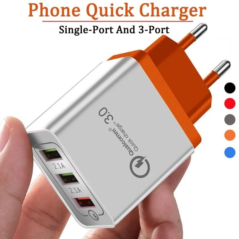 Универсальный 18 Вт USB Quick Charge 3 0 5 в 3A для IPhone XR XS EU US Plug мобильный телефон Быстрая