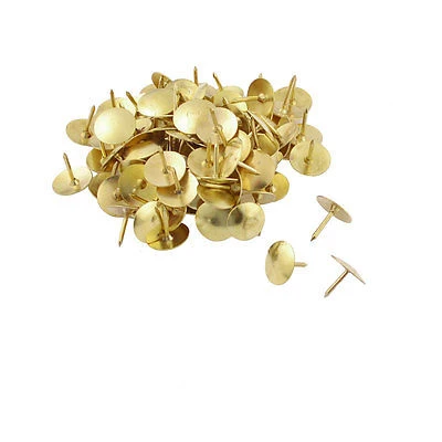 200 Push Pin Thumb Tacks Brass Gold Drawing Board No Rust Sharp Point for sale online