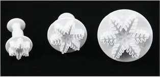 

New Set of 3pcs Snowflower plunger Cutter cake decorating fondant embossing tool