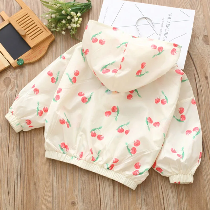 

Hot Selling Newest Baby Cherry Suntan Shirt 2019 Spring and Summer New Girls Children's Wear Hat Air Conditioning Clothing