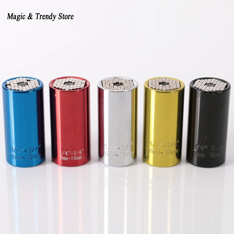 

Home Tool Universal Torque Wrench Set Head Key Sleeve Socket 7-19mm Ratchet Spanner Power Drill Kits Magical Bushing Hand Tool