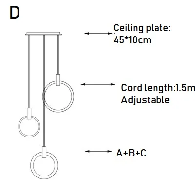 Современная кольцевая люстра, светодиодный светильник в стиле лофт, светодиодный светильник, подвесная потолочная лампа для гостиной, Светильники для спальни - Цвет корпуса: 3 rings Rectangle