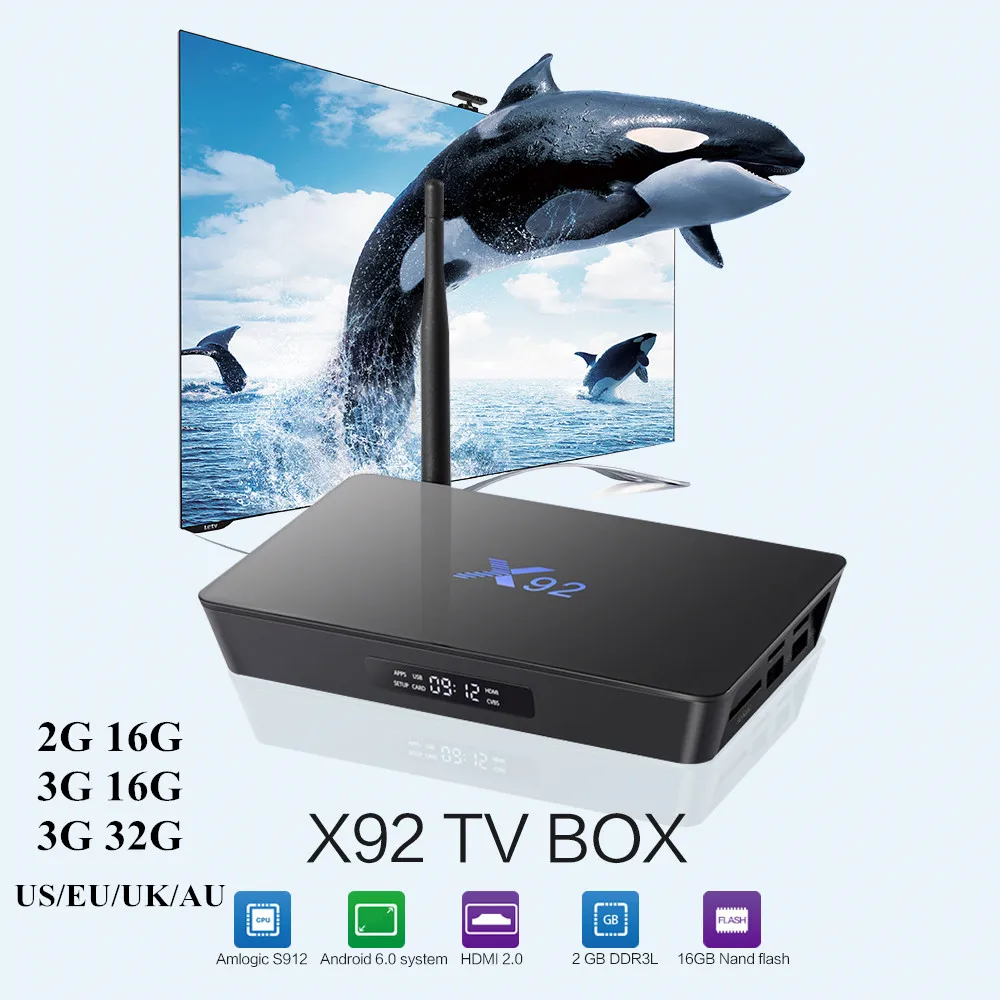 Prix pour Zeepin X92 2G/16G 3G/16G Intelligent Android 6.0 TV Box Amlogic S912 octa-core 2.4 GHz/5.8 GHz WiFi Bluetooth 4.0 4 K Médias lecteur Prix pour Zeepin X92 2G/16G 3G/16G Intelligent Android 6.0 TV Box Amlogic S912 octa-core 2.4 GHz/5.8 GHz WiFi Bluetooth 4.0 4 K Médias lecteur