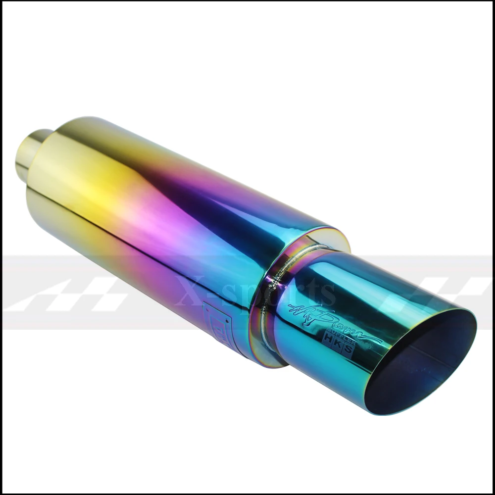 Car Styling Exhaust System Pipe Tail Universal Racing Muffler High Quality Stainless Steel 2.5"3"To 4" Mufflers oblique