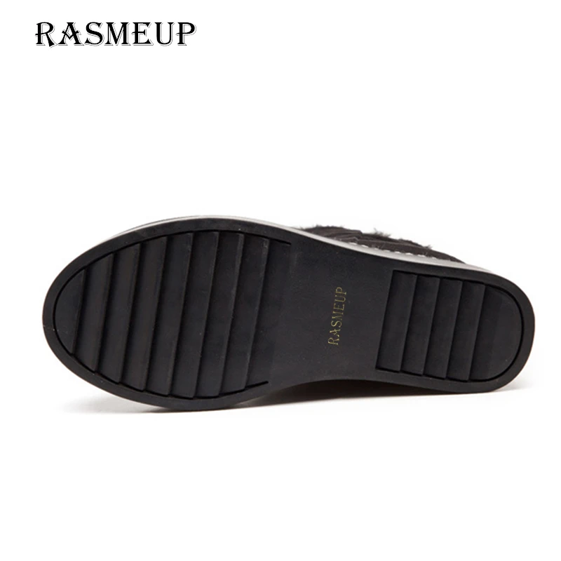 RASMEUP/женские зимние ботинки из натуральной замши женские ботильоны на плоской