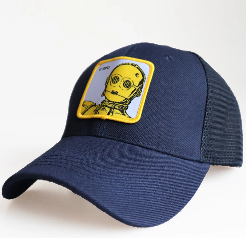 Mesh Baseball Cap Snapback C-3PO Men Boys Kids Hat Embroidery Sun Summer Sports Outdoor Accessory (4)